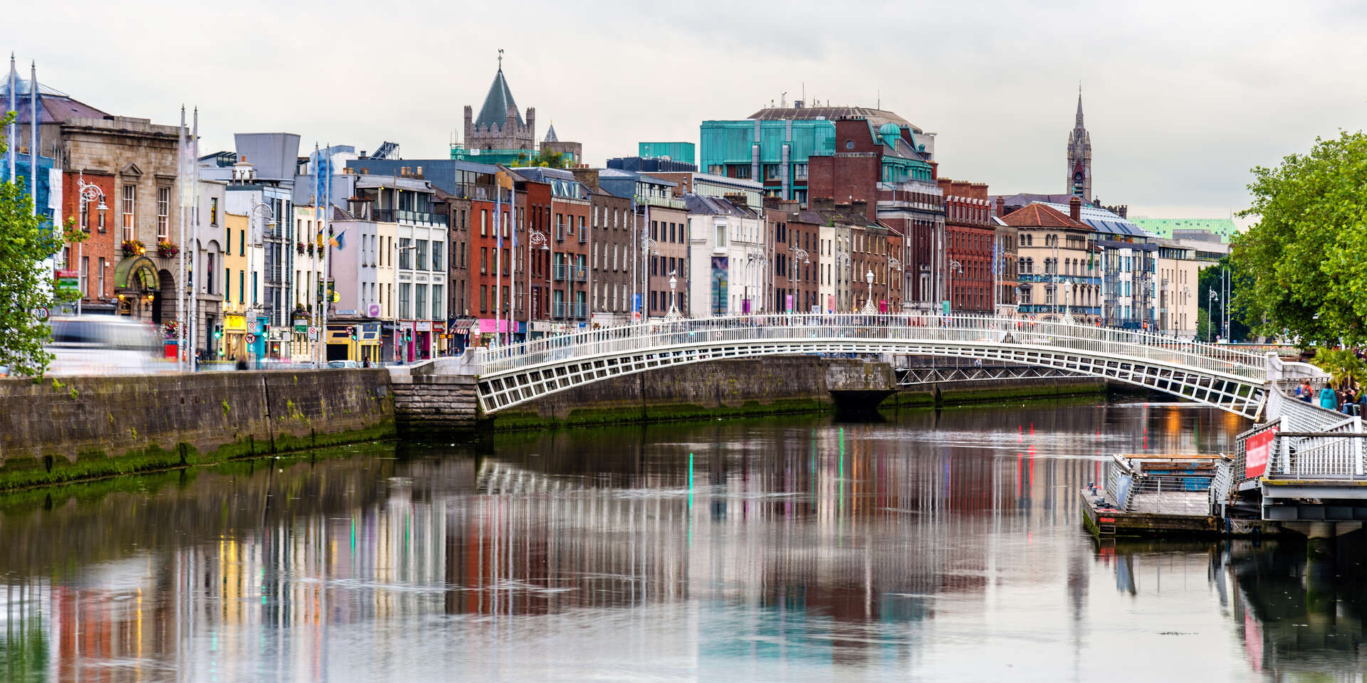 View of Dublin with the Ha'penny Bridge - Ireland